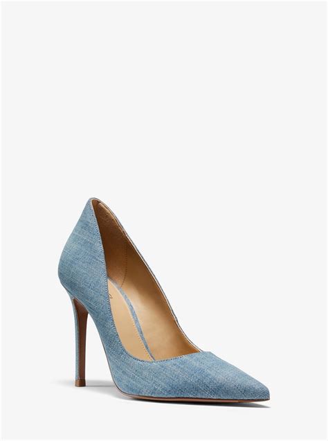 michael kors keke denim pump|Keke Suede Mid Pump .